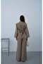 Tied Asymmetrical Zippered Trousers Suit Mink - 6