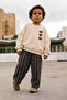 Boy's Sweet Dog Printed Striped Pants Set