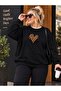 3 Yarn Combed Cotton Plus Size Leopard Print Heart Printed Unisex Sweatshirt Vp4