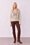 Mesh Detailed Knitwear Beige - 2