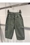 Girl's Floral Embroidered Khaki Green Wide-Leg Pants - 5