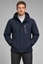 Men's Navy Blue Hooded Fur-Lined Water and Wind-Resistant Softshell Coat