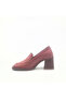 Tile Genuine Leather Women's Loafer 7 cm Thick Heeled Square Toe Classic Shoes - 3