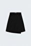 Satin Short Skirt - Black - 2