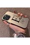 iPhone 16 Pro Max Compatible Silicone Edge Hard Back Case Letter E Patterned Couple Phone Case - 2