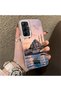 Samsung Galaxy A35 Compatible Silicone Edge Hard Back Case Istanbul Patterned Couple Phone Case - 3