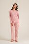 Cotton Modal Soft Textured Long Sleeve Women's Pajama Set - 2