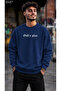 Men's God's Plan Written Gothic Typographic Printed Crew Neck Casual Regular Fit Sweatshirt