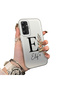 Samsung Galaxy A34 Compatible Silicone Edge Hard Back Case Letter E Patterned Lover Couple Phone Case