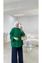 Women's Oversize Basic Sweatshirt Tunic - Emerald Green