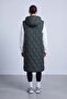 Hooded Long Inflatable Vest Khaki 15275 - 3