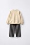 Boy's Sweet Dog Printed Striped Pants Set - 4