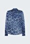 Leopard Patterned Classic Shirt - Navy Blue - 6