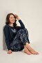 Cotton Modal Soft Textured Long Sleeve Women's Pajama Set with Wide Size Options - 2