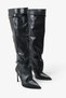 Kefina Women's Heeled Boots - Black Lizard - 4