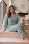 Winter Buttoned Plaid Pattern Christmas Themed Women's Suede Pajama Set - 5