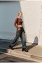 Women's 4W6-85 Baggy Fit Special Embroidery Detailed Design Denim Jean - 6