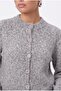 Women's Warm Soft Textured Basic Gray Knitwear Cardigan - 3
