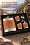 4-Piece Wolf Pattern Leather Flask Set – Leather Covered Flask, 15 X 9 cm Size, Flask Water Bottle