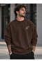Men's Chest Emblem Guitar Note Line Graphic Printed Crew Neck Casual Regular Fit Sweatshirt