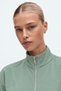 2 Thread Fabric Zippered Stand Collar Kangaroo Pocket Women's Tracksuit Set - 5