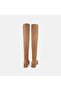 Women's Tan Square-Toe Over-The-Knee Stretch Boots - 5