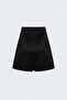 Satin Short Skirt - Black - 4