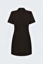 Short Sleeve Mini Dress - Coffee - 5