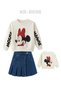 Girl's Minnie Mouse Themed Sweatshirt Denim Shorts Skirt 2-Piece Set - 2