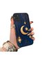 Samsung Galaxy A21S Compatible Silicone Edge Hard Back Case Crescent and Star Pattern Phone Case
