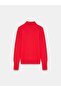 10877 Basic Stand Collar Buttoned Sweater-Red - 6