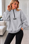 Women's Stand Collar Half Zipper Oversize Long Sleeve Sweatshirt - 3