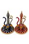 4-Piece Stone Zemzem Set – Stone Detailed Zemzem Bowl and Bowl with Stone Detail, for Worship and Gift Use, Prayer Water Set - 2