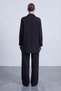 Cut-Out Lace Detailed Zippered Jacket and Trousers Set Black - 3