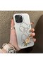 iPhone 16 Pro Max Compatible Silicone Edge Hard Back Case Line Art Patterned Phone Case - 3