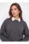 10886 Wool Blend Crew Neck Sweater-Smoked M. - 3