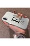 iPhone XS Max Compatible Silicone Edge Hard Back Case Letter E Patterned Couple Phone Case - 2