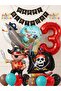 Sailor Theme Pirate Concept 3-Year-Old Balloon Set - 14 Pieces Giant Size Pirate Ship Balloon, Pirate Shark Foil Balloon Birthday Set