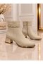 Women's Short Boots with Chain Detail, Zipper, Short Heel, Stylish Daily Ankle Boots