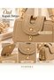 Women's 3-Compartment Small Size Vintage Scholarship Zipper and Snap Closure Hand and Shoulder Bag - 4