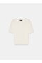 10878 Basic Crew Neck Buttoned Sweater-Ecru - 5