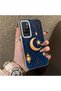 Redmi 10 2022 Compatible Silicone Edge Hard Back Case Crescent and Star Pattern Phone Case - 3