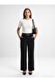 72821 Belted Curved Leg Trousers-Black