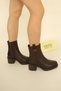 1414 Eren Shoes&Bag Genuine Leather Buckle Detailed Zippered Casual Elegant Thick Heeled Women's Boots Real Leather Brown - 6