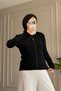 44334 - Stylish, Comfortable, Soft Cotton-Polyester Button Detailed Women's Knitwear Short Cardigan - 3
