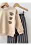 Boy's Sweet Dog Printed Striped Pants Set - 5