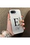 حافظة هاتف متوافقة مع iPhone 16e مصنوعة من السيليكون بحافة صلبة وخلفية صلبة بنمط حرف E للزوجين - 3