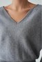 Women's V-Neck Balloon Sleeve Viscose Knitwear Sweater - 6
