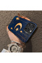 iPhone 16 Pro Compatible Silicone Edge Hard Back Case Crescent and Star Pattern Phone Case - 4