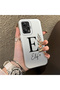 Redmi Note 12 Pro 5g Compatible Silicone Edge Hard Back Case Letter E Patterned Couple Phone Case - 3